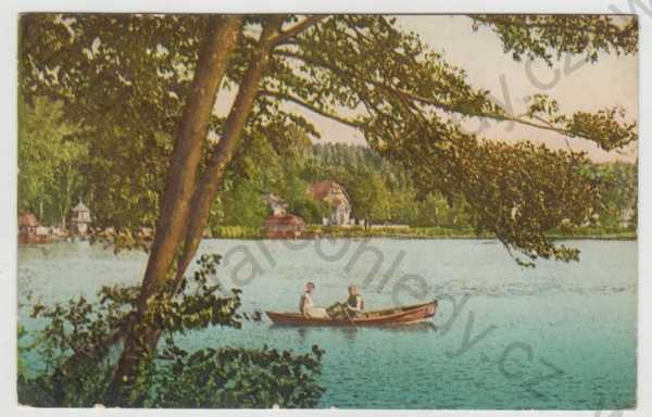  - Hamr na Jezeře (Hammer am See) - Česká Lípa, jezero, loď, kolorovaná