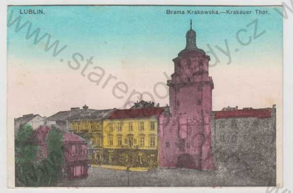  - Polsko, Lublin (Woj. Lubelskie), věž, kolorovaná