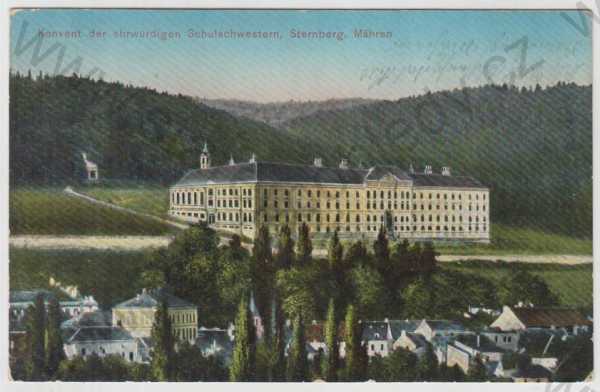  - Moravský Šternberk (M. Sternberg) - Olomouc, škola, kolorovaná