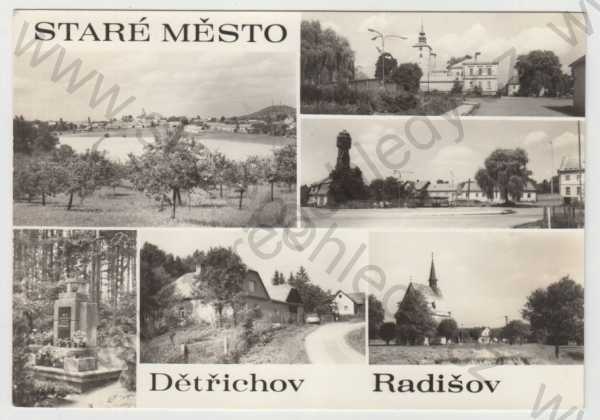  - Staré Město (Svitavy), více záběrů, Dětřichov, Radišov, kostel, celkový pohled, pomník