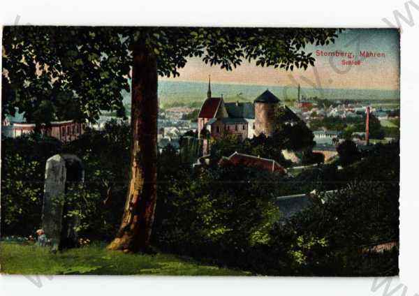  - Moravský Šternberk, Olomouc, částečný záběr města, zámek