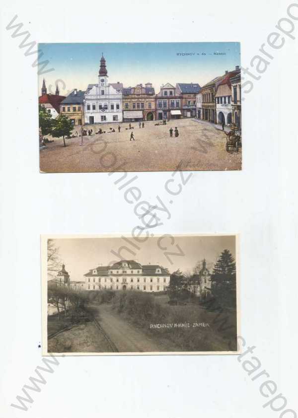  - 2x Rychnov nad Kněžnou, náměstí, zámek