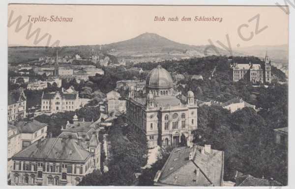  - Teplice (Teplitz), celková pohled, Doubravská hora, synagoga