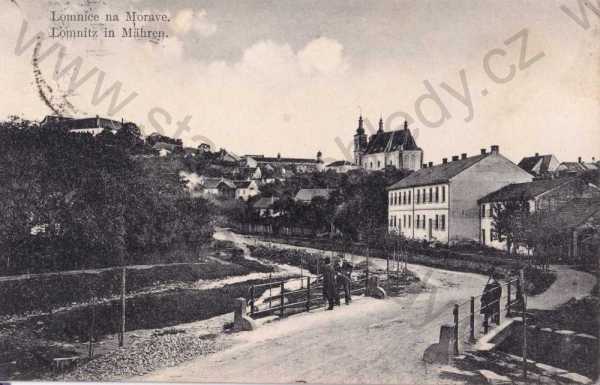  - Lomnice na Moravě, Blansko, kostel, celkový pohled, most