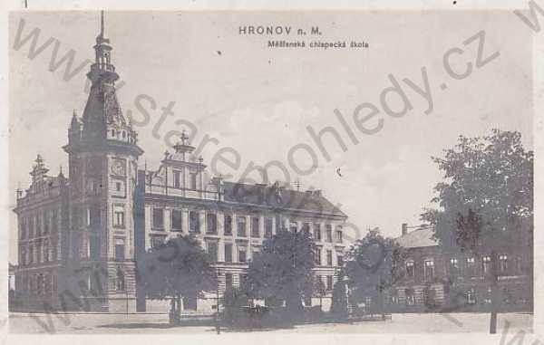  - Hronov (Náchod) , náměstí, škola