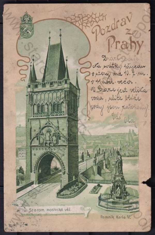  - Staroměstská mostecká věž (Praha 1), DA, Karlův most, sochy, pomník, řeka