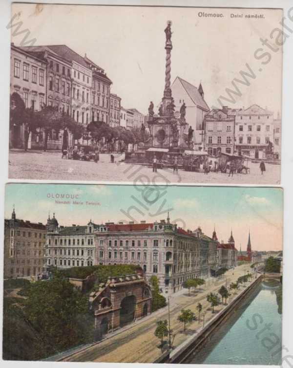  - 2x Olomouc, náměstí, kolorovaná
