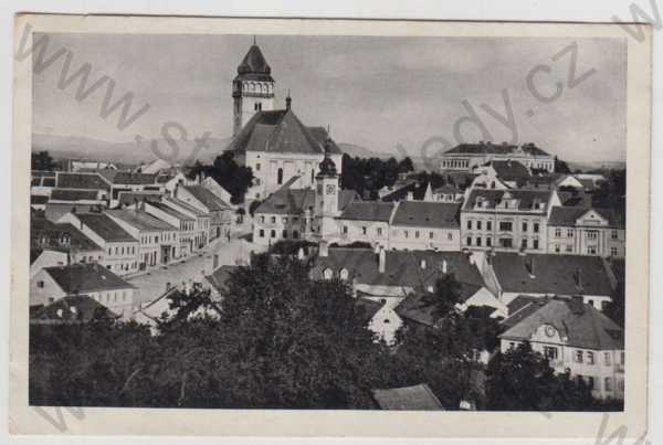  - Dačice (Jindřichův Hradec), náměstí, částečný záběr města, Fototypia-Vyškov, Morava