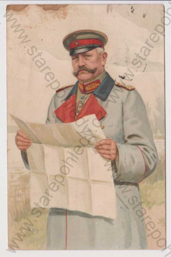  - Generál a polní maršál Hindenburg, kolorovaná