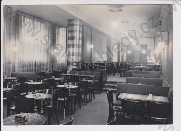  - Brno - kavárna Alfa - Café,  FUNKCIONALISMUS Janská ulice 11-13, interiér, velký formát, CCA 1935