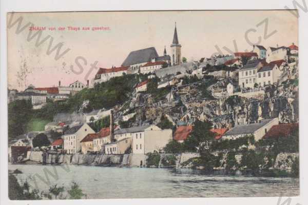  - Znojmo - pohled od Dyje, kolorovaná
