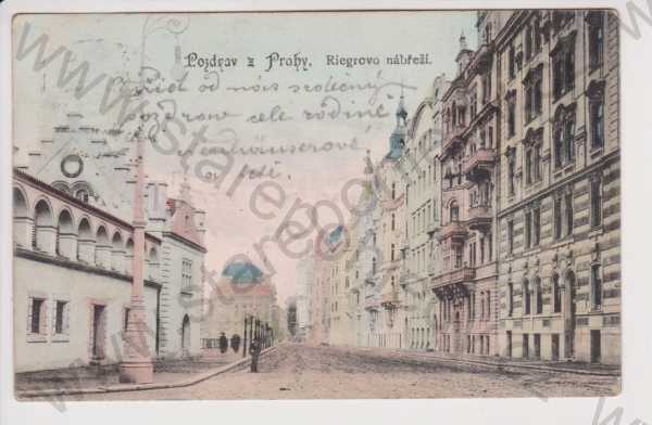  - Praha - Riegrovo nábřeží, kolorovaná