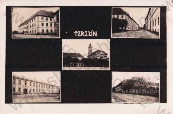  - Terezín, Litoměřice, koláž, kostel, budovy