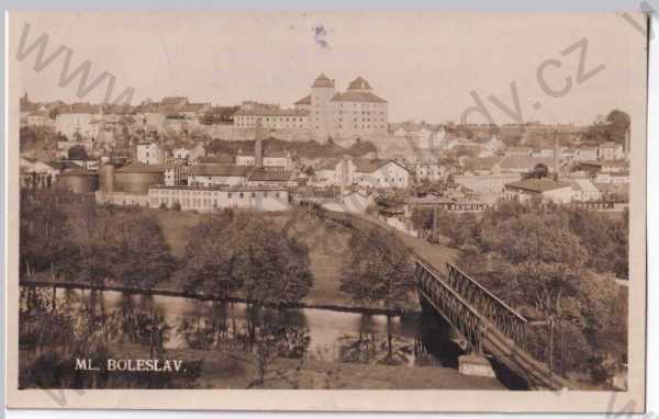  - Mladá Boleslav, celkový pohled, železniční most, hrad