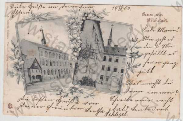  - Zákupy (Reichstadt) - Česká Lípa, více záběrů, pošta, koláž, DA