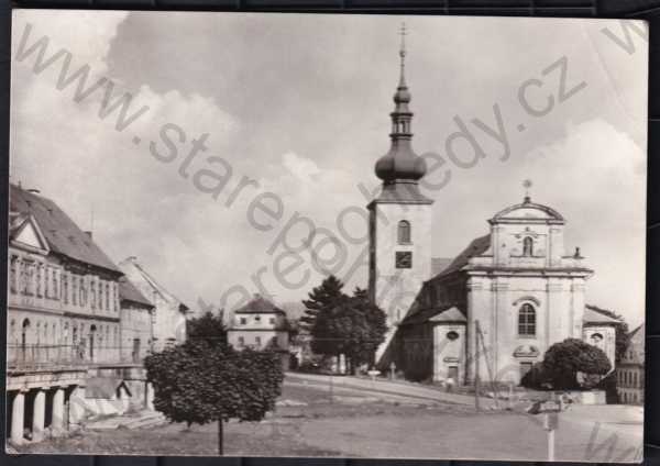  - Verneřice (Děčín), částečný záběr města, náměstí, kostel