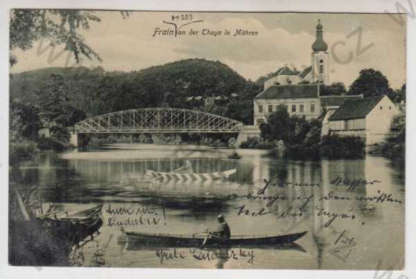  - Vranov nad Dyjí (Frain a.d. Thaya) - Znojmo, řeka, loď, most, kostel