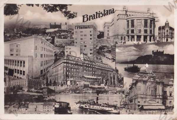  - Bratislava Slovensko , více záběrů, budovy, parník