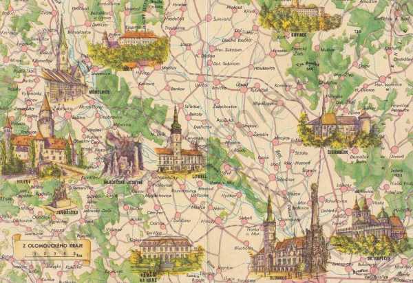  - Olomouc Putování po Československu cyklus map s vyobrazením památek