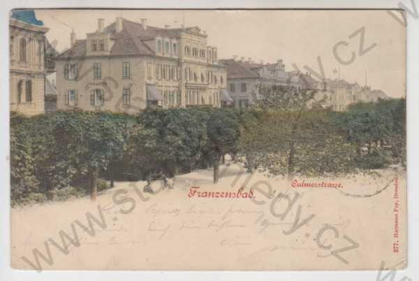  - Františkovy lázně (Franzensbad) - Cheb, pohled ulicí, kolorovaná, DA