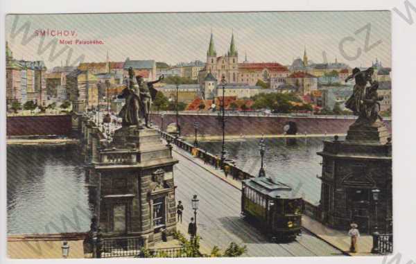  - Praha - Smíchov - most Palackého, TRAMVAJ, kolorovaná