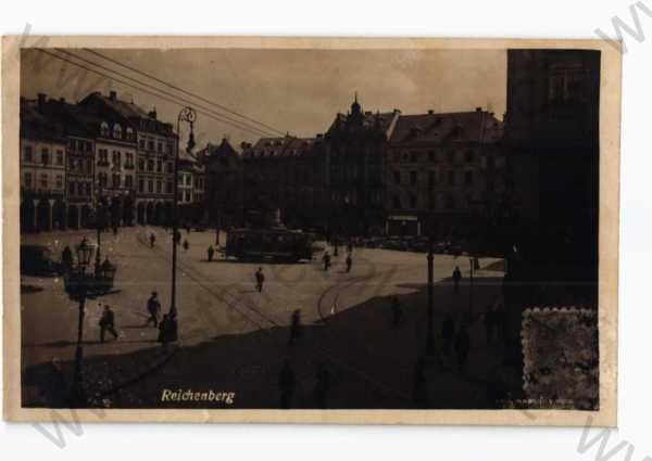  - Liberec, náměstí, obchody, tramvaje