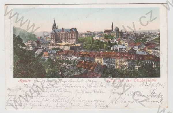  - Teplice (Teplitz), Stephanshöhe, částečný záběr města, kolorovaná, DA