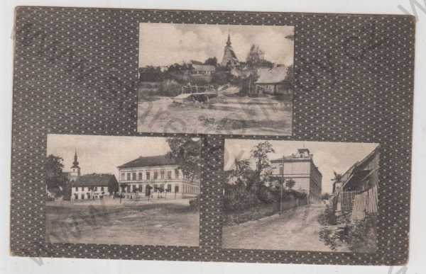  - Strážov nad Šumavě (Klatovy), více záběrů, náměstí, pohled ulicí, částečný záběr města