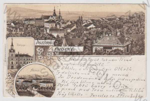  - Choceň (Ústí nad Orlicí), více záběrů, celkový pohled, radnice, nádraží, koláž, DA