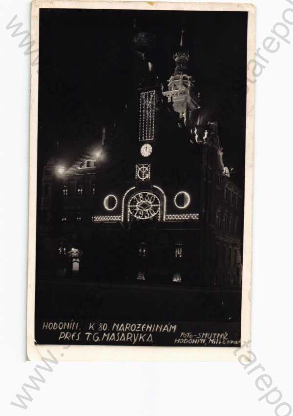  - Hodonín, částečný záběr města, k 80.narozeninám T.G.Masaryka, foto Smutný