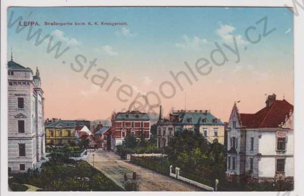  - Česká Lípa - soud, ulice, kolorovaná