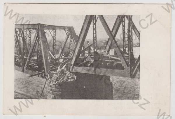  - Československé legie, poškozený most, řeka Bělá