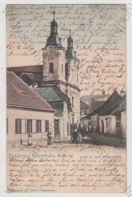  - Nepomuk (Plzeň - jih), kostel, kolorovaná, DA