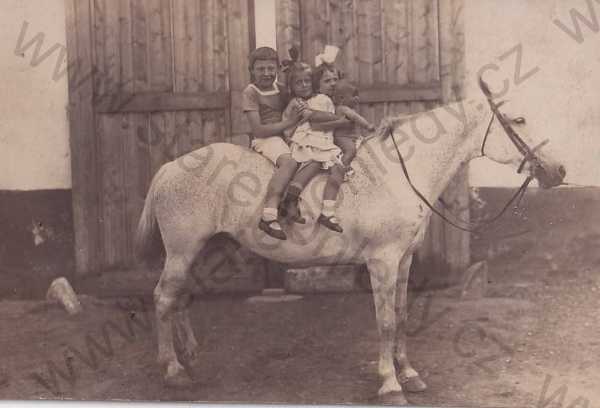  - Děti - fotografie, tři děti na koni