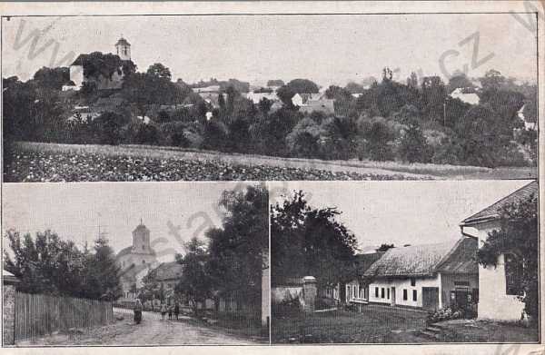  - Pavlovice u Kojetic (Prostějov), celkový pohled, kostel, náves