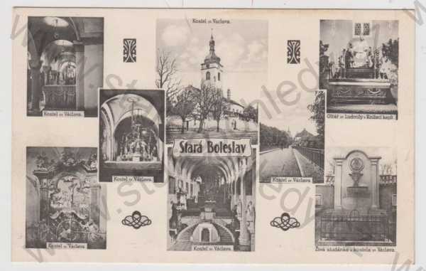  - Stará Boleslav (Praha - východ), více záběrů, kostel, oltář, interiér, živá studánka, koláž