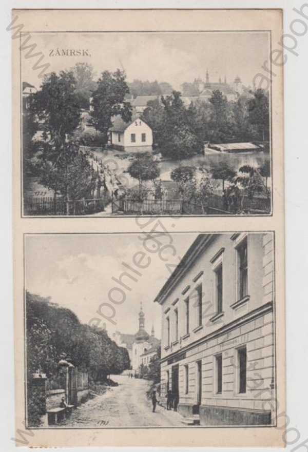  - Zámrsk (Ústí nad Orlicí), více záběrů, pohled ulicí, částečný záběr města