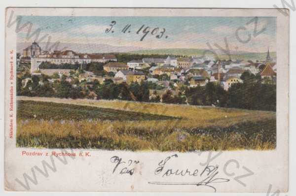  - Rychnov nad Kněžnou, celkový pohled, kolorovaná, DA
