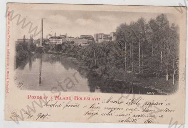  - Mladá Boleslav, řeka, částečný záběr města, DA
