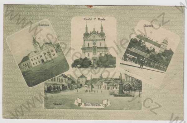  - Stará Boleslav (Praha - východ), více záběrů, radnice, kostel, zámek, náměstí