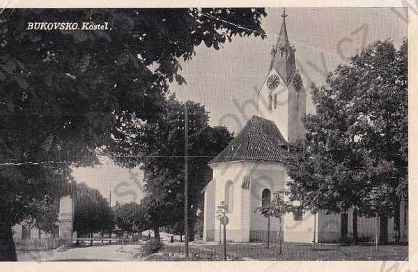 - Bukovsko České Budějovice, náves, kostel
