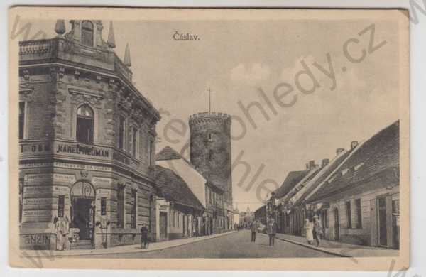  - Čáslav (Kutná Hora), pohled ulicí, věž