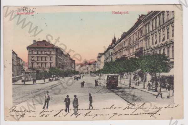  - Maďarsko - Budapešť, ulice, tramvaj, kolorovaná