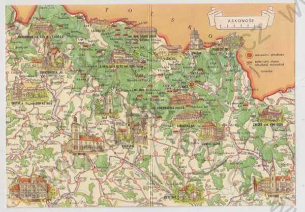  - Krkonoše (Trutnov), mapa, kolorovaná