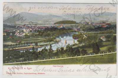  - Klášterec nad Ohří (Klösterle a.d. Eger) - Chomutov, celkový pohled, kolorovaná