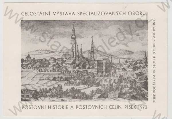  - Písek, výstava, poštovní historie, celkový pohled, kresba