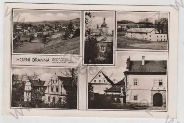  - Horní Branná (Semily), více záběrů, celkový pohled, kostel, částečný záběr města, Fototypia-Vyškov