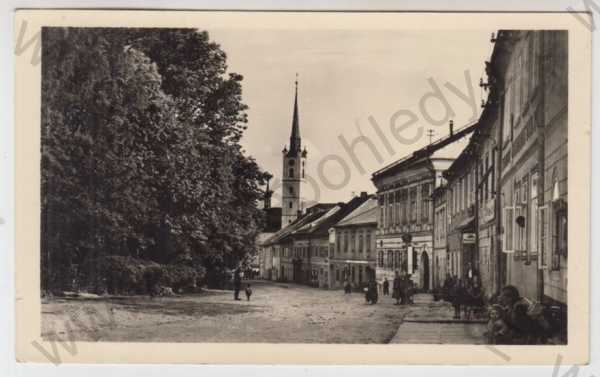  - Frymburk (Český Krumlov), pohled ulicí, kostel, Šumava