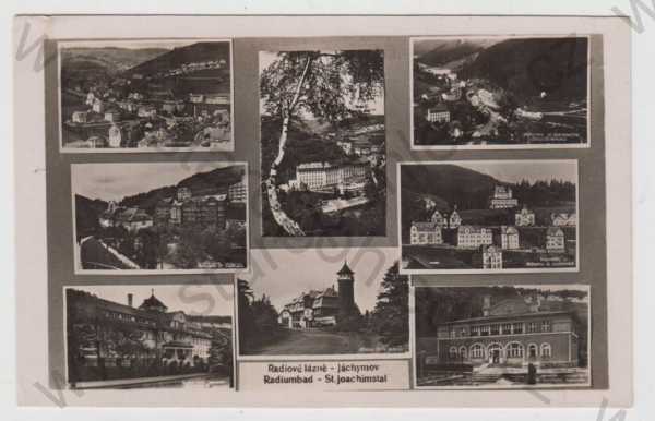  - Jáchymov (Karlovy Vary), více záběrů, celkový pohled, lázně, částečný záběr města