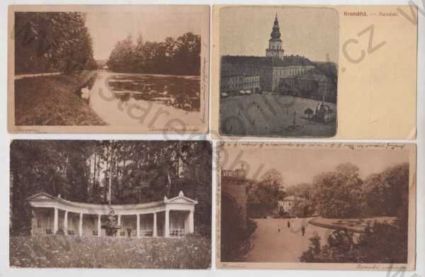  - 4x Kroměříž, náměstí, zámek, zahrada